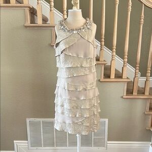 Elegant Cream Layered Dress